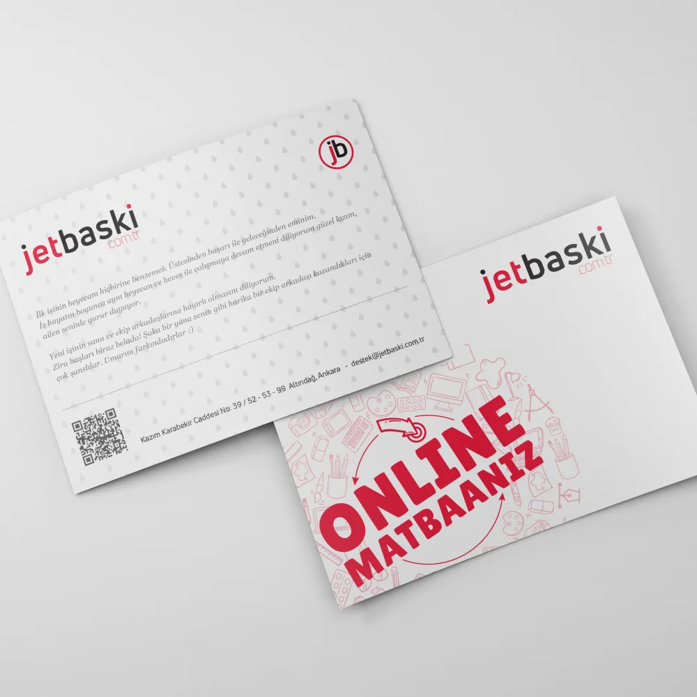 Tebrik - Teşekkür Kartı Baskı